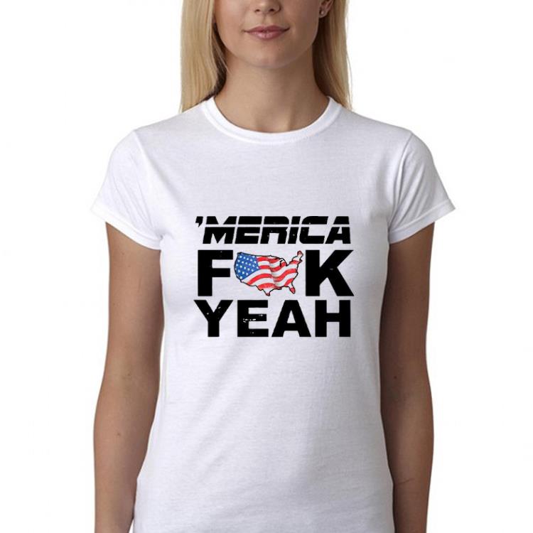 Awesome Flag Map ‘merica Fuck Yeah Shirt Kutee Boutique 