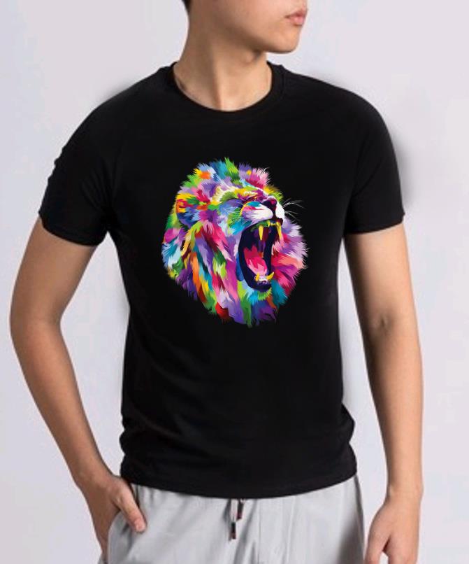 Nice Lion Colorful Roaring Lion's Head Artistic Shirt - Kutee Boutique