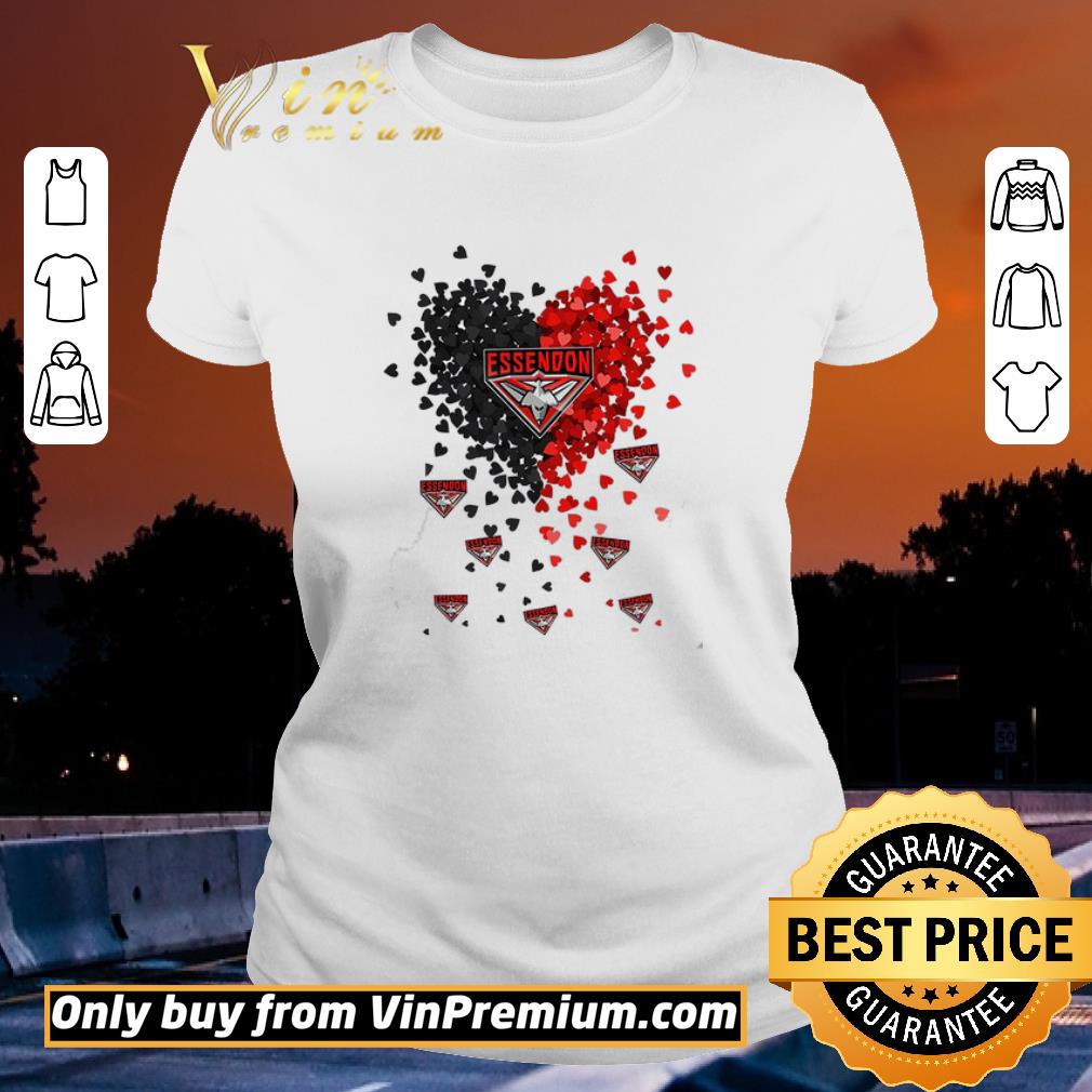 Premium Love Essendon Logo Bombers Heart Black And Red shirt - Kutee Boutique