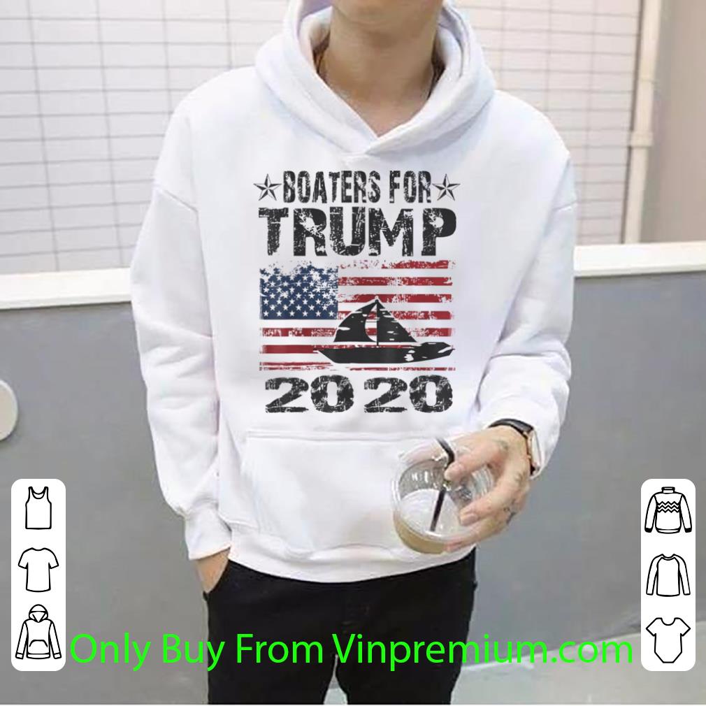 Pretty Boaters For Trump Conservative Vintage American Flag 2020 shirt