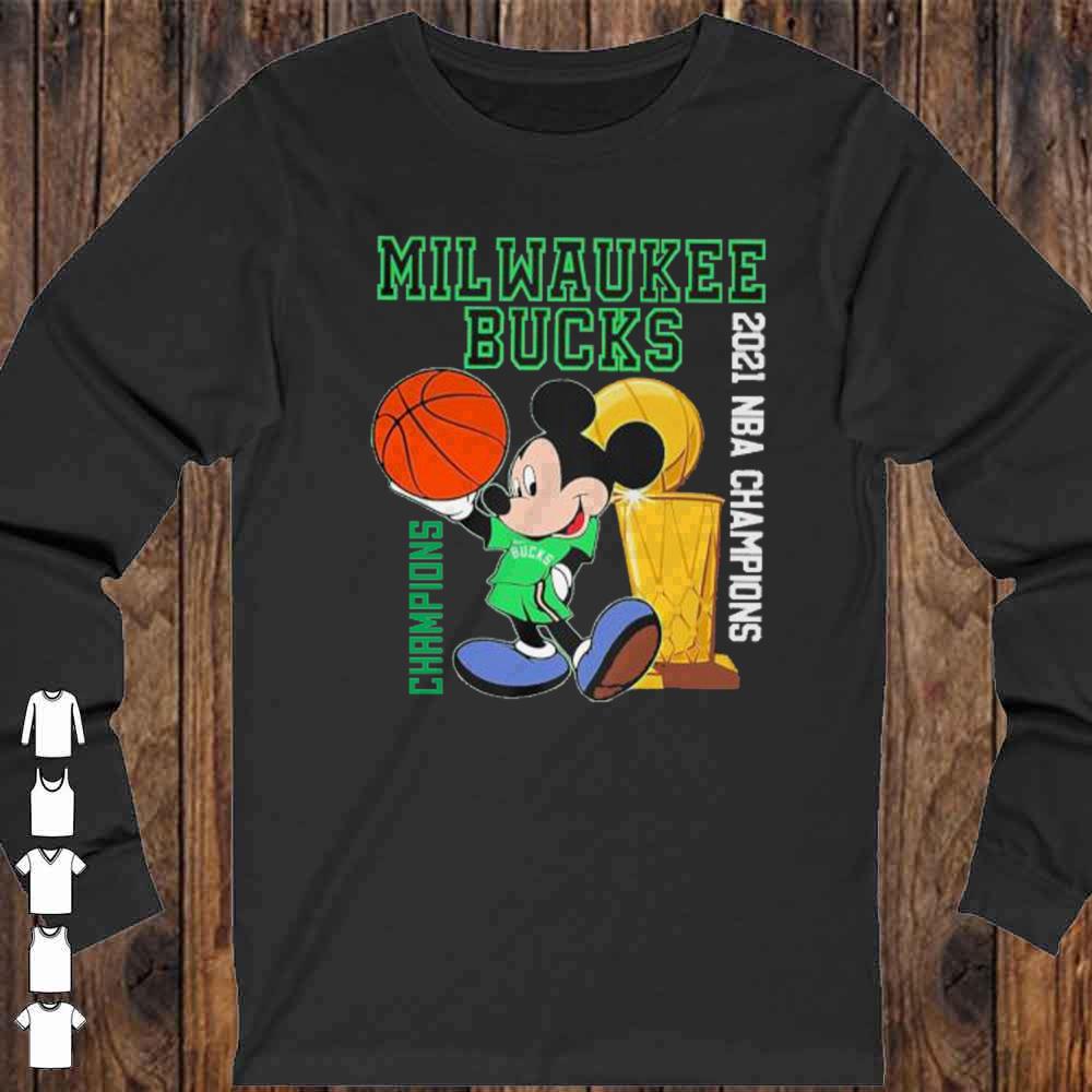 official 2021 nba champions milwaukee bucks disney shirt