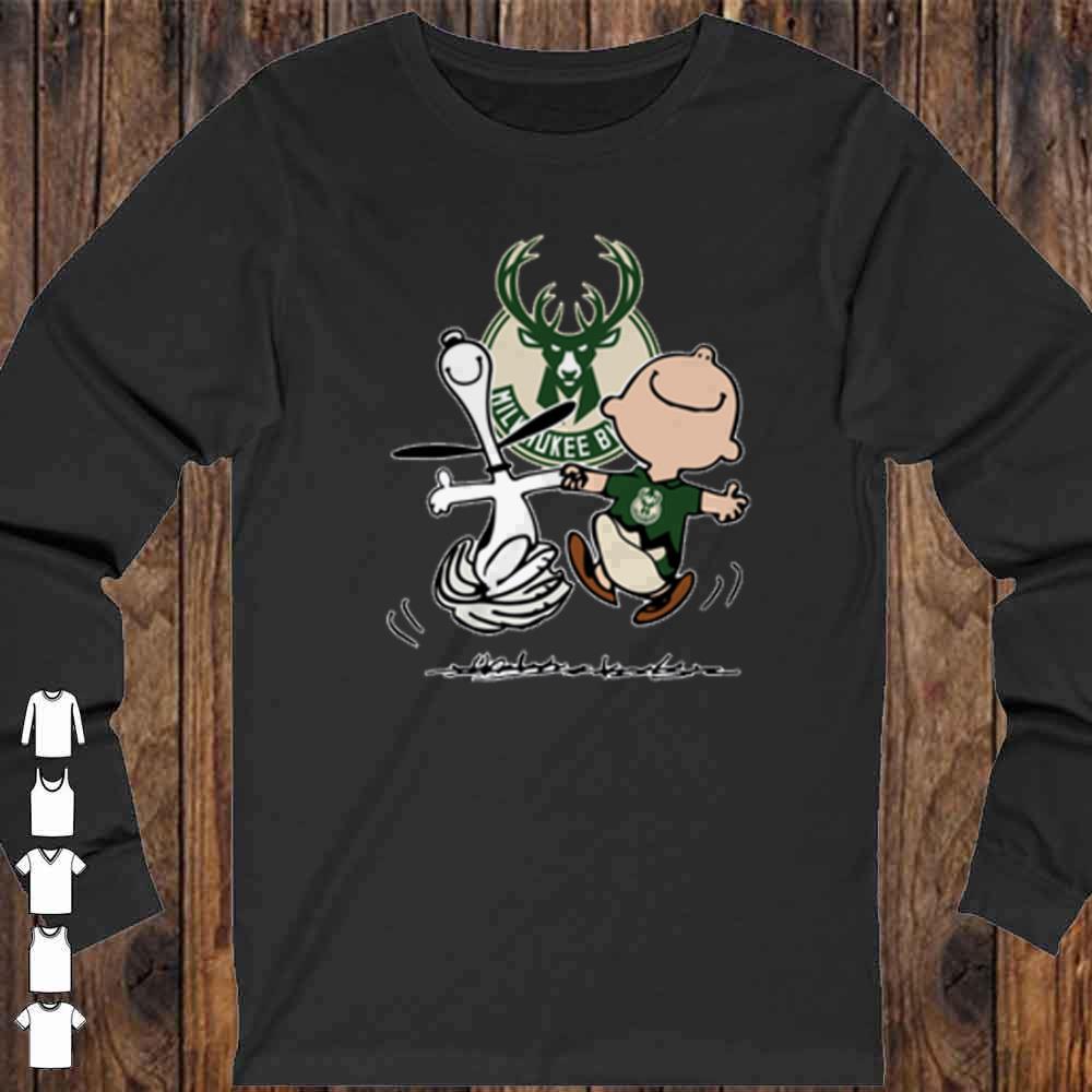 Snoopy and Charlie Brown Milwauke Buck Shirt