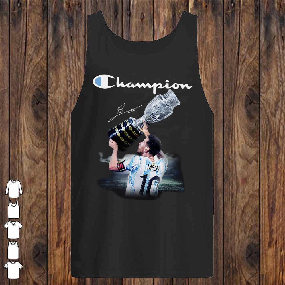 Messi lifts cupps to win Copa America 2021 soccer championship Shirt