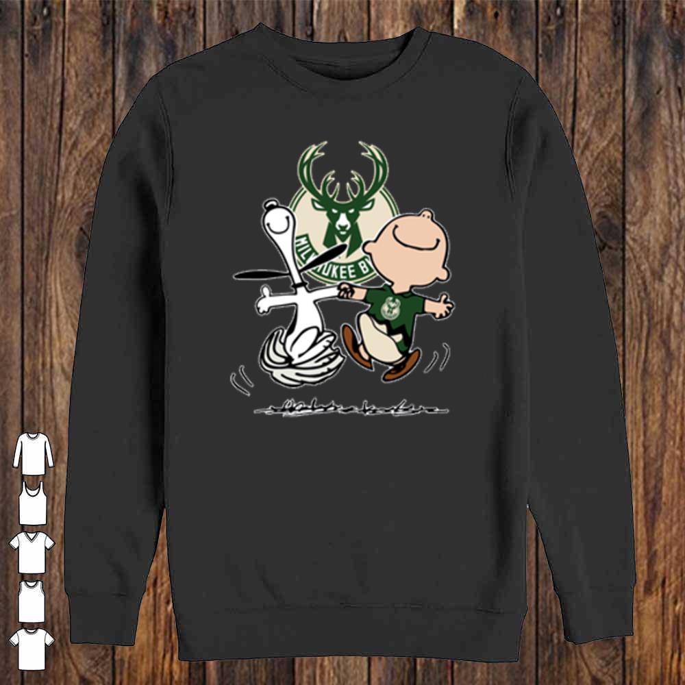 Snoopy and Charlie Brown Milwauke Buck Shirt