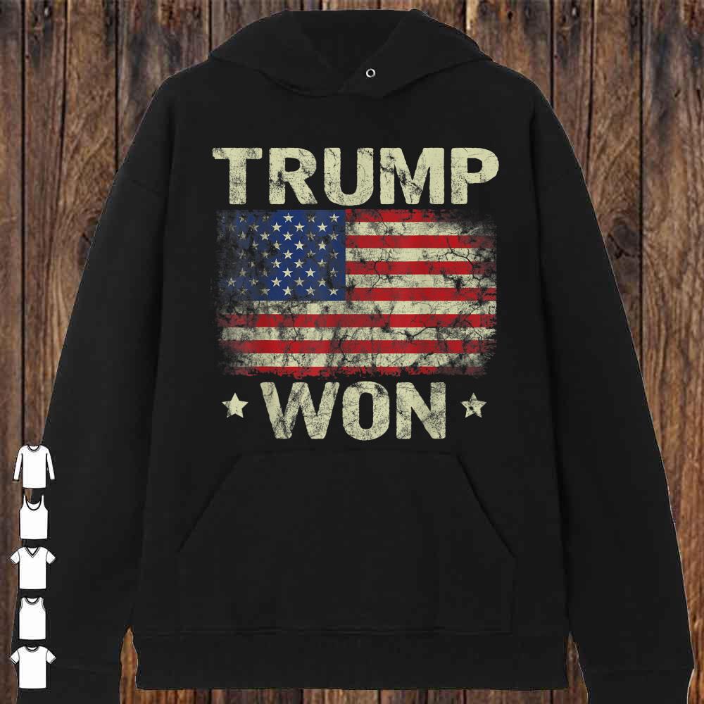 Trump Won T Shirt 4th of July American Flag Shirt For Men T-Shirt