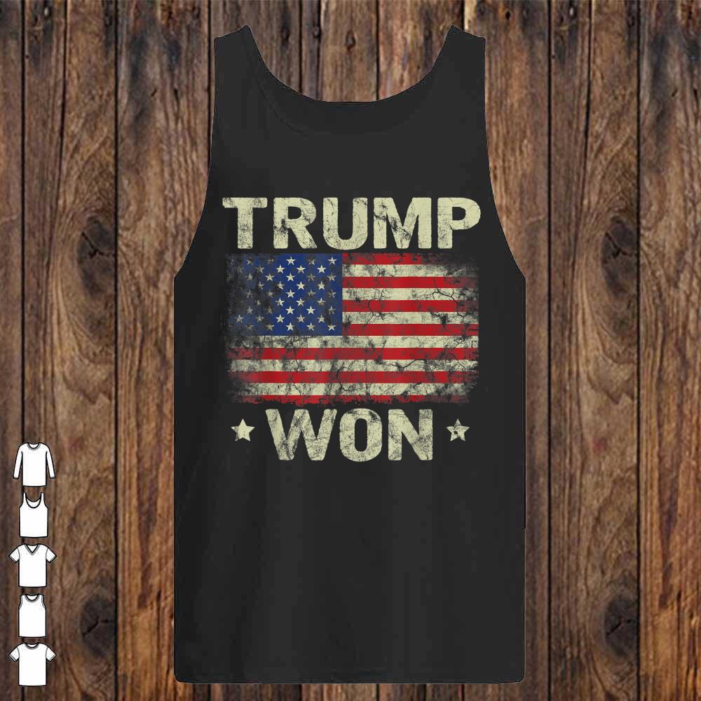 Trump Won T Shirt 4th of July American Flag Shirt For Men T-Shirt