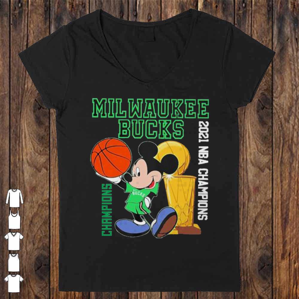 official 2021 nba champions milwaukee bucks disney shirt