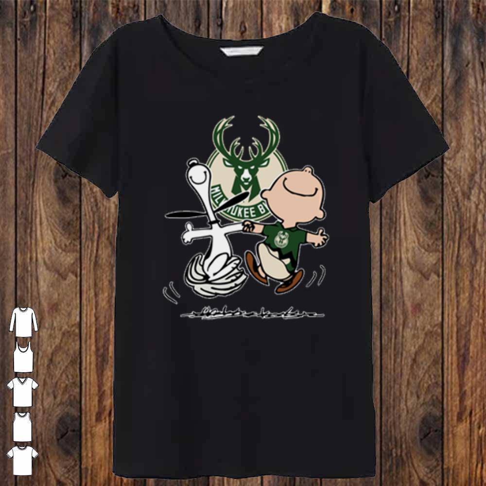 Snoopy and Charlie Brown Milwauke Buck Shirt