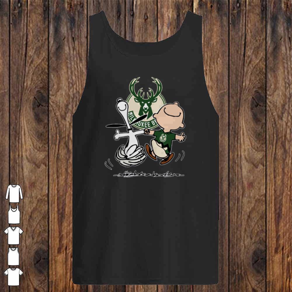 Snoopy and Charlie Brown Milwauke Buck Shirt