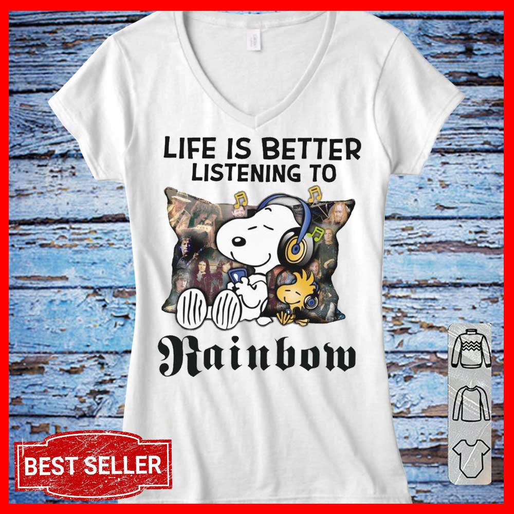 Snoopy Shirt, Snoopy Life Is Better Listening to Rainbow Shirt