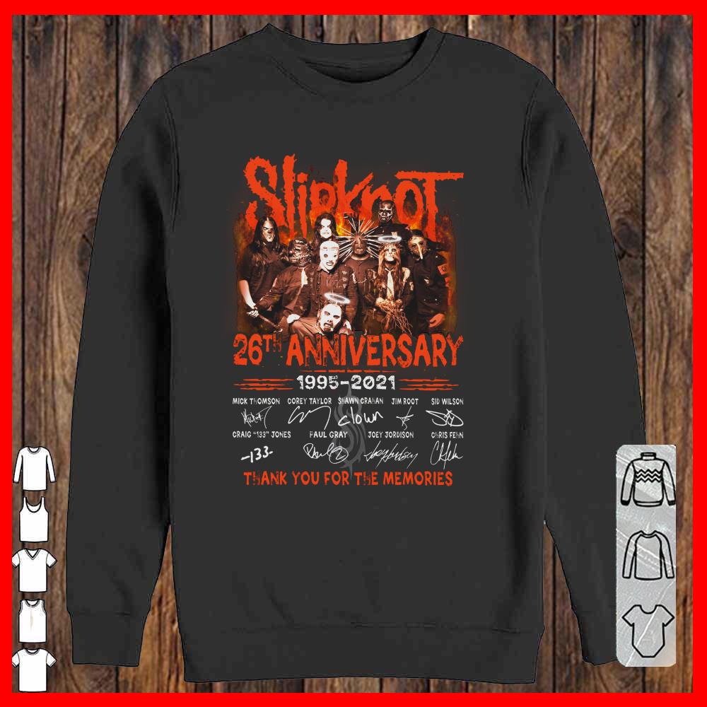 Slipknot 26th Aniversary 1995 2021 thank you for memories Signature shirt