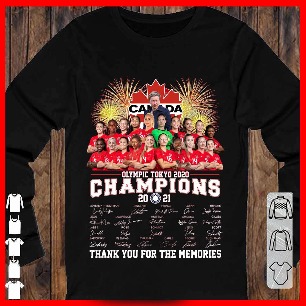 Canada Champions 2021 Olymoic Tokyo 2020 Signature thank you for the memories Shirt