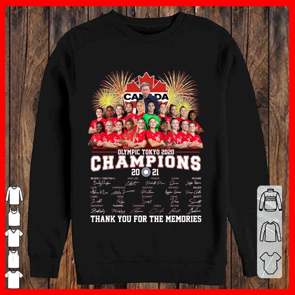 Canada Champions 2021 Olymoic Tokyo 2020 Signature thank you for the memories Shirt