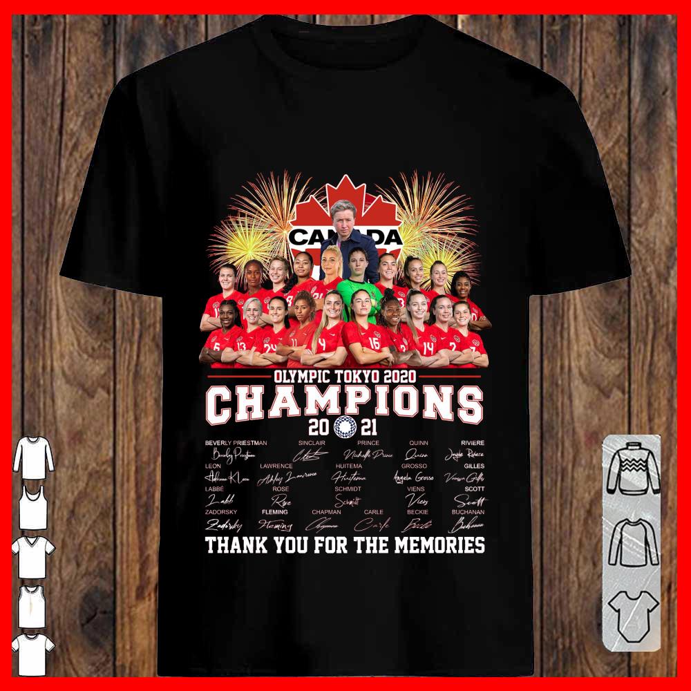 Canada Champions 2021 Olymoic Tokyo 2020 Signature thank you for the memories Shirt