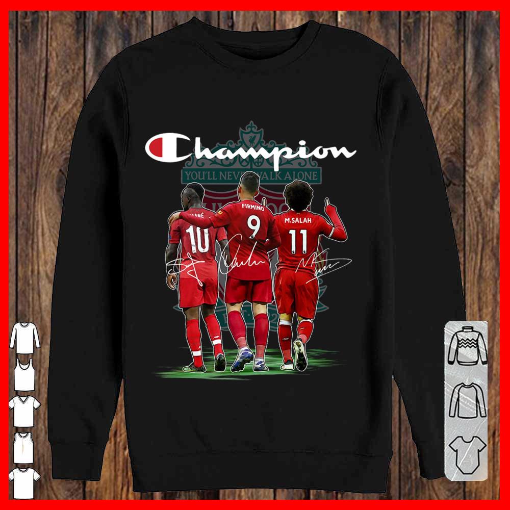 Champion attack trio Liverpool Salah Firmino Mané Shirt