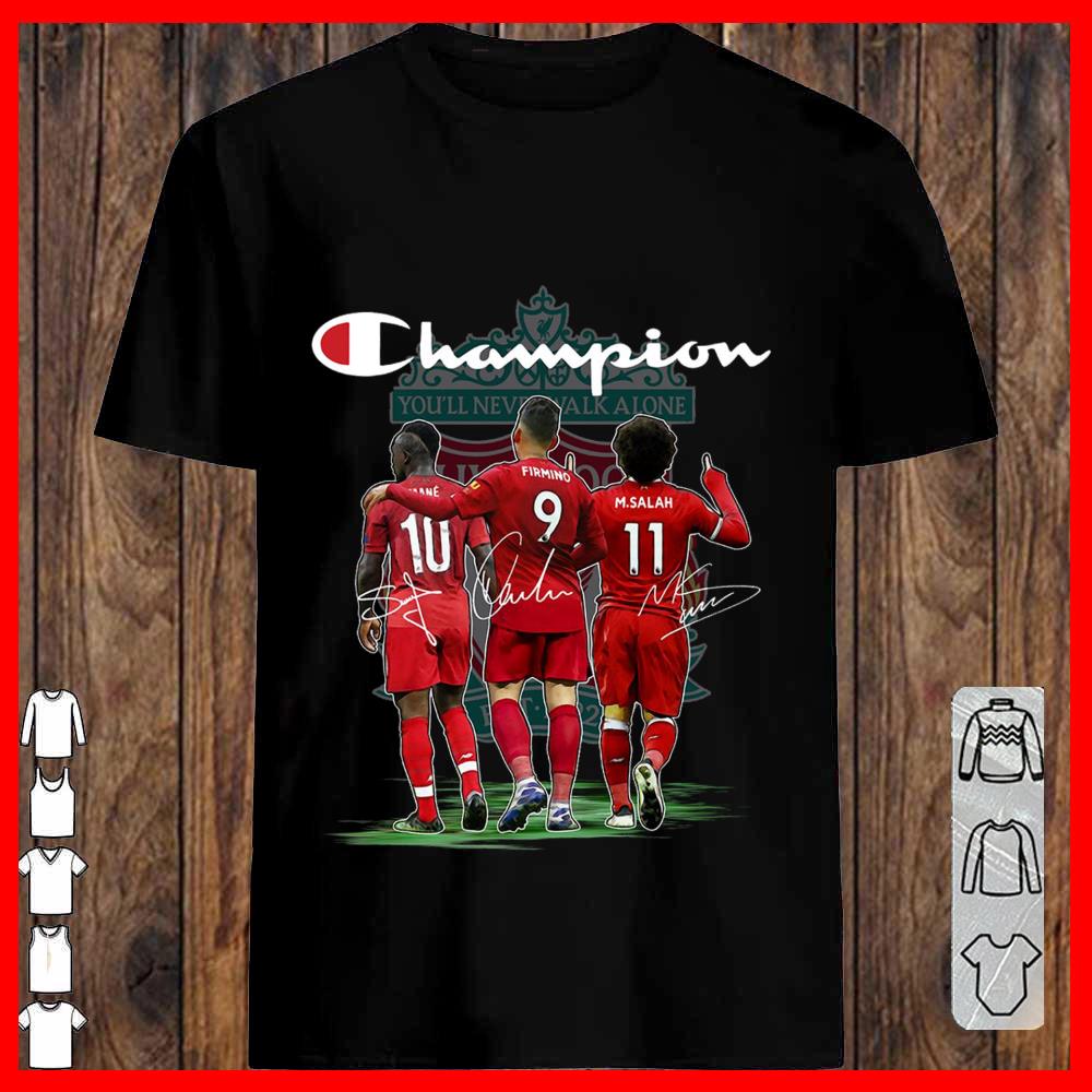 Champion attack trio Liverpool Salah Firmino Mané Shirt