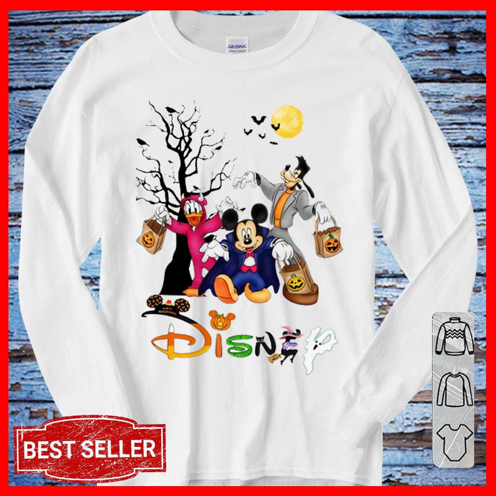 Disney Halloween Mickey Mouse Donal Duck and Goofy tree Long sleeve shirt
