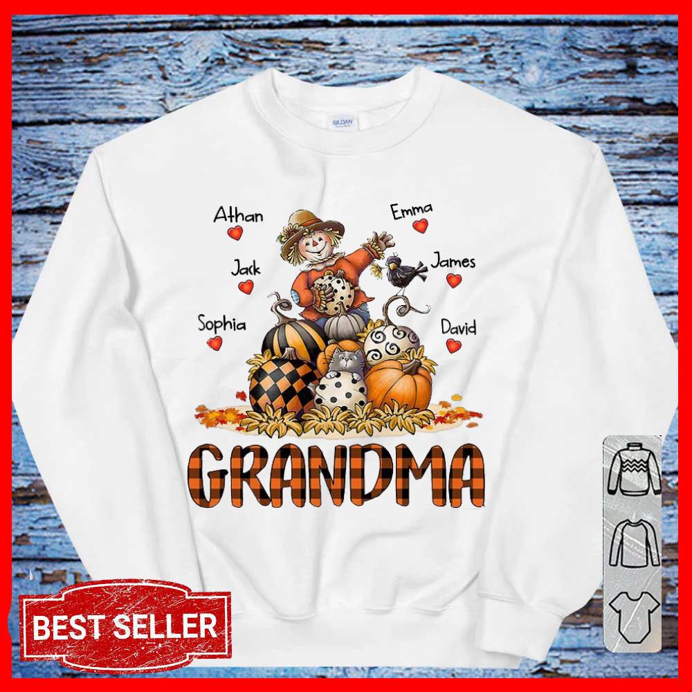 Grandma Pumpkin straw man name custome halloween Sweatshirt