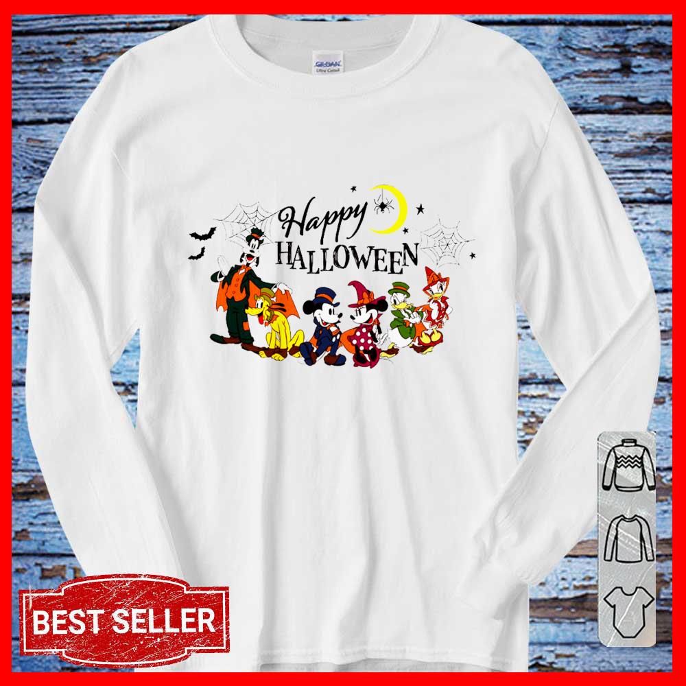 Halloween Mickey Mouse Minnie Mouse Donal Duck and Goofy Long sleeve shirt
