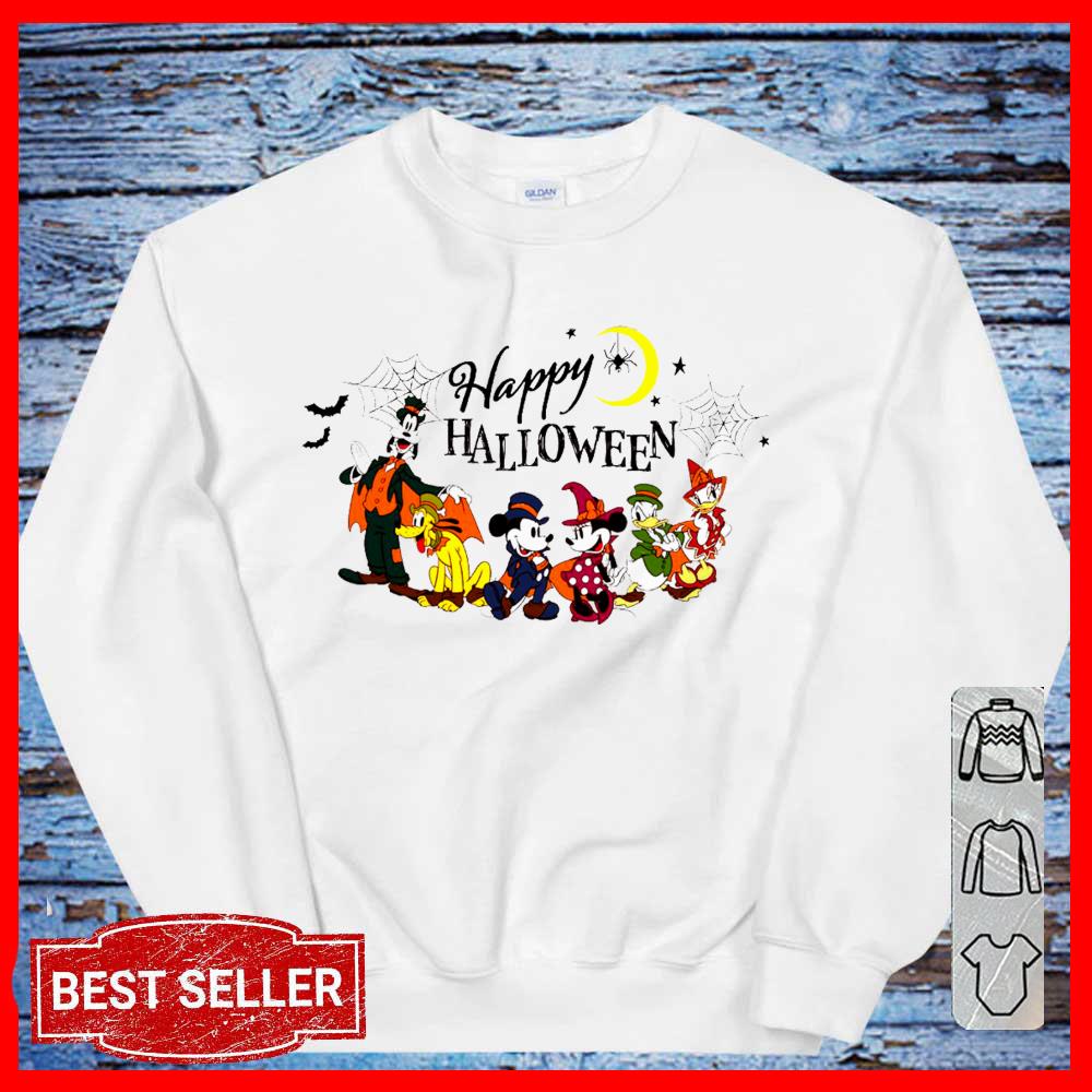 Halloween Mickey Mouse Minnie Mouse Donal Duck and Goofy Sweatshirt