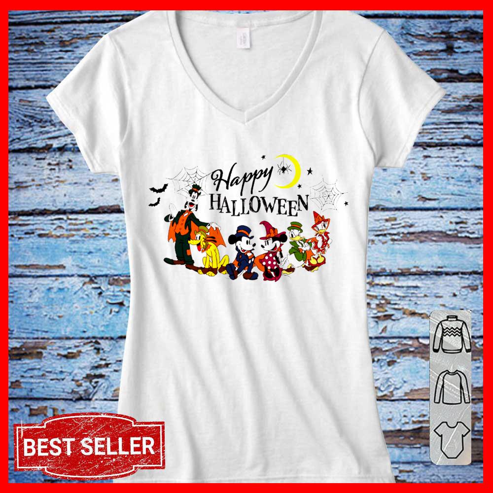 Halloween Mickey Mouse Minnie Mouse Donal Duck and Goofy Women T shirt
