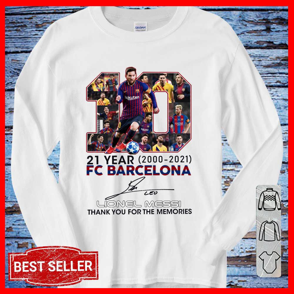 M10 Messi 21 Year FC Barcelona Thank you fo ther memories long sleeve