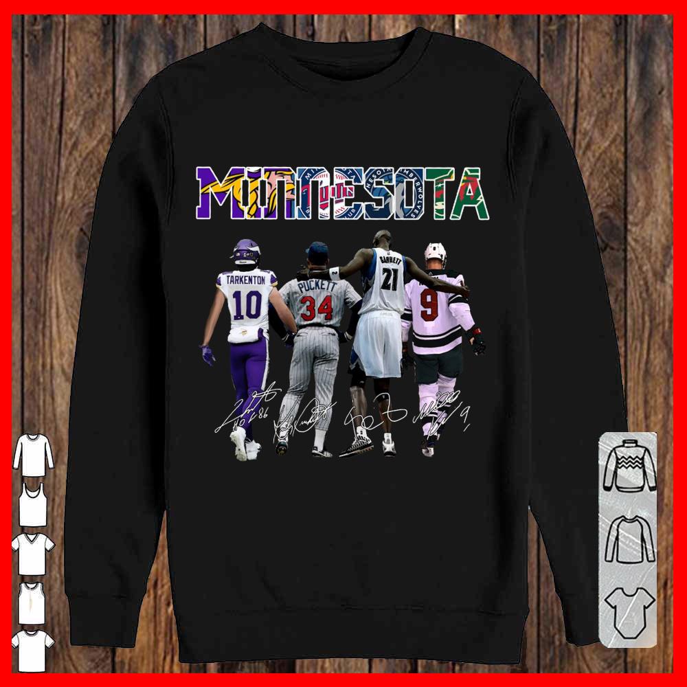 Minnesota Tarkenton Puckett Garnett Koivu signature shirt