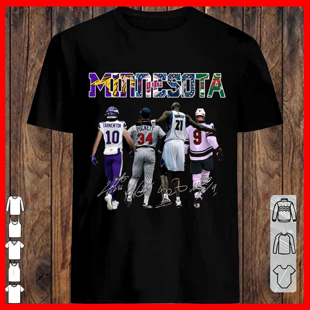 Minnesota Tarkenton Puckett Garnett Koivu signature shirt