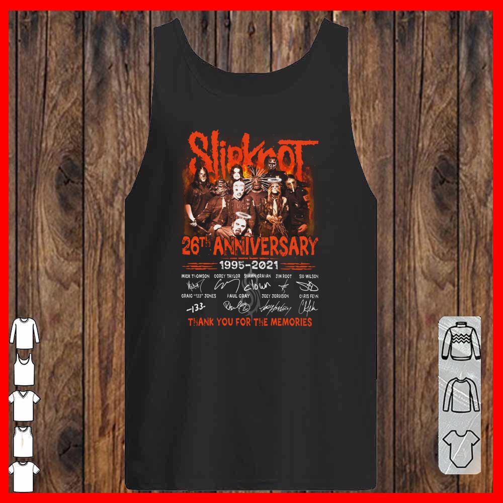 Slipknot 26th Aniversary 1995 2021 thank you for memories Signature shirt