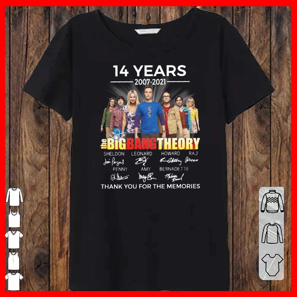 The Big Bang Theory 14 Years 2007 2021 thank you for the memories shirt