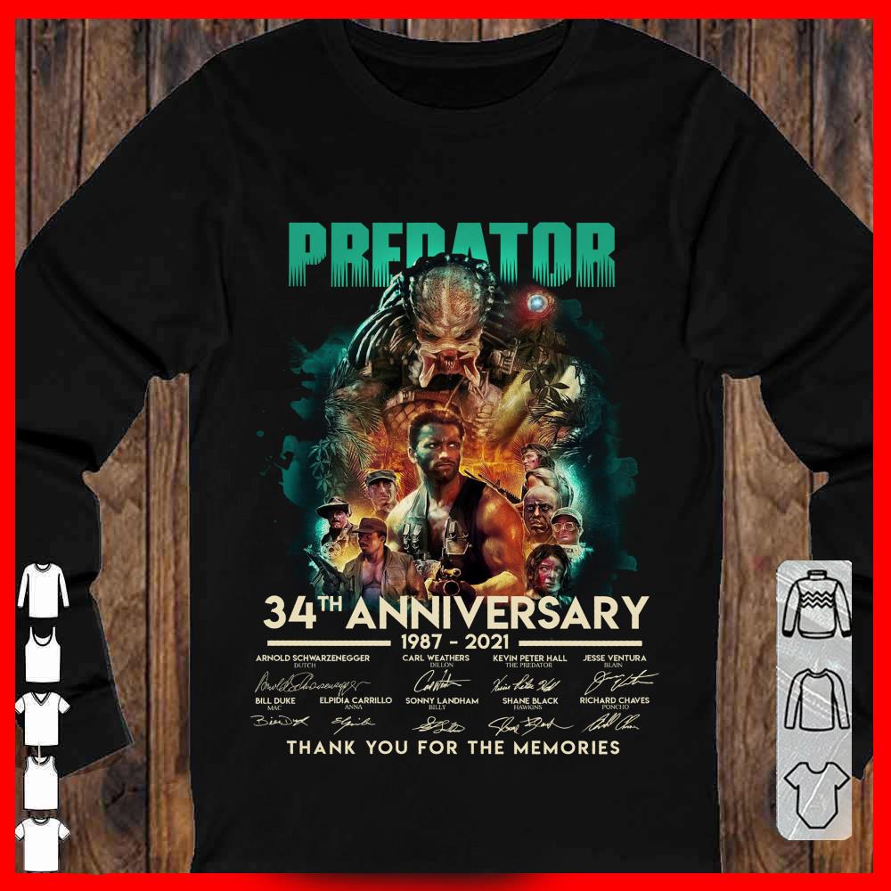 Predator 34th Anniversary 1987 2021 Signature Thank You for the Memories Shirt