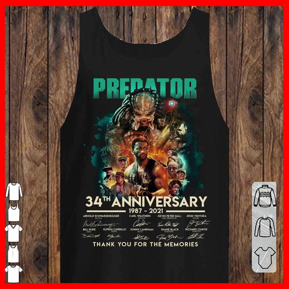 Predator 34th Anniversary 1987 2021 Signature Thank You for the Memories Shirt