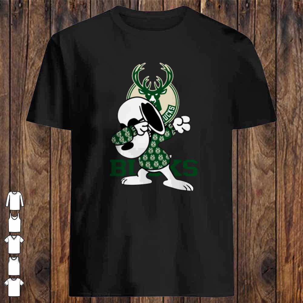 Snoopy Dabbing Milwaukee Bucks Champion 2021 Shirt
