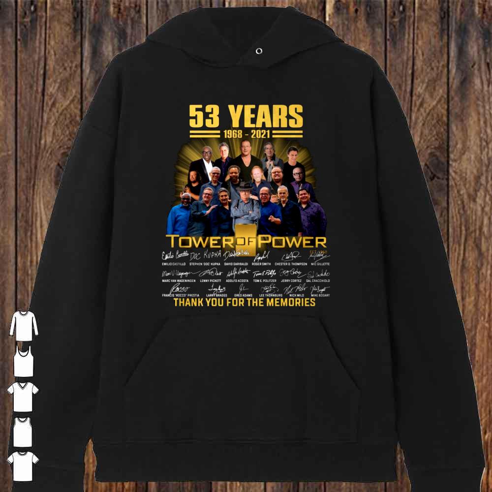 Tower of Power 53 years 1968-2021 signatures thank you for the memories shirt