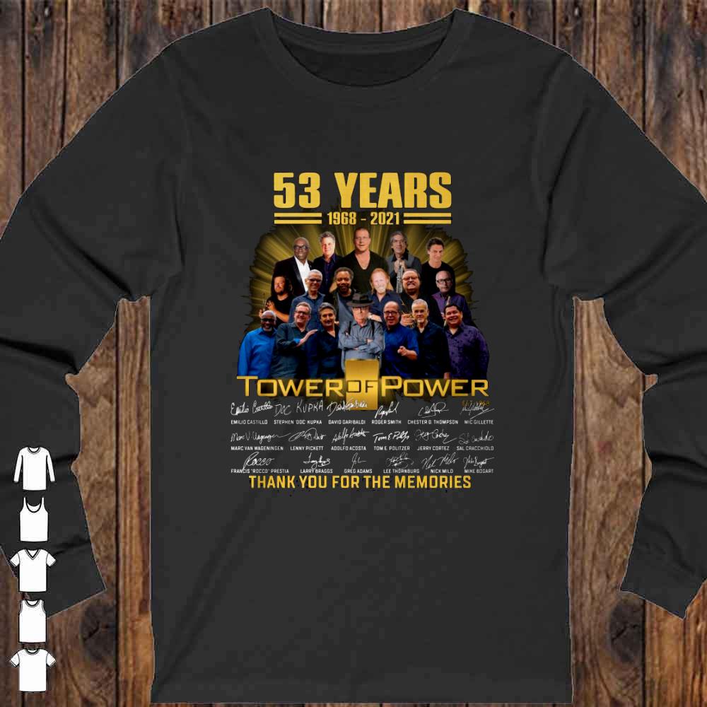 Tower of Power 53 years 1968-2021 signatures thank you for the memories shirt