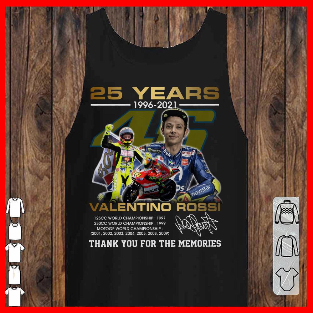 VR46 Valentino Rossi 25 years 1996 2021 Signature Thank You For The memories Longsleeve