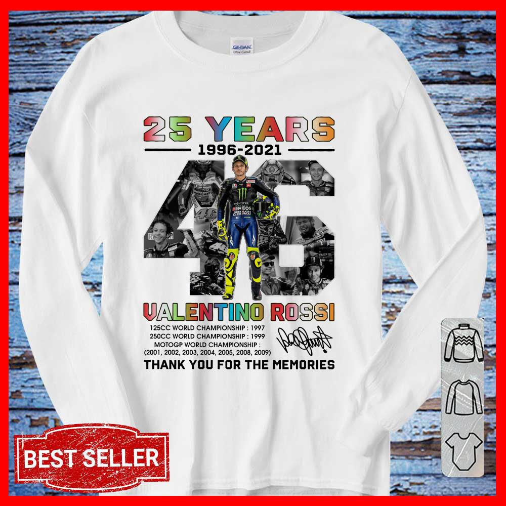 Valentino Rossi 25 Years 1996 2021VR46 Thank you for the memories long sleeve