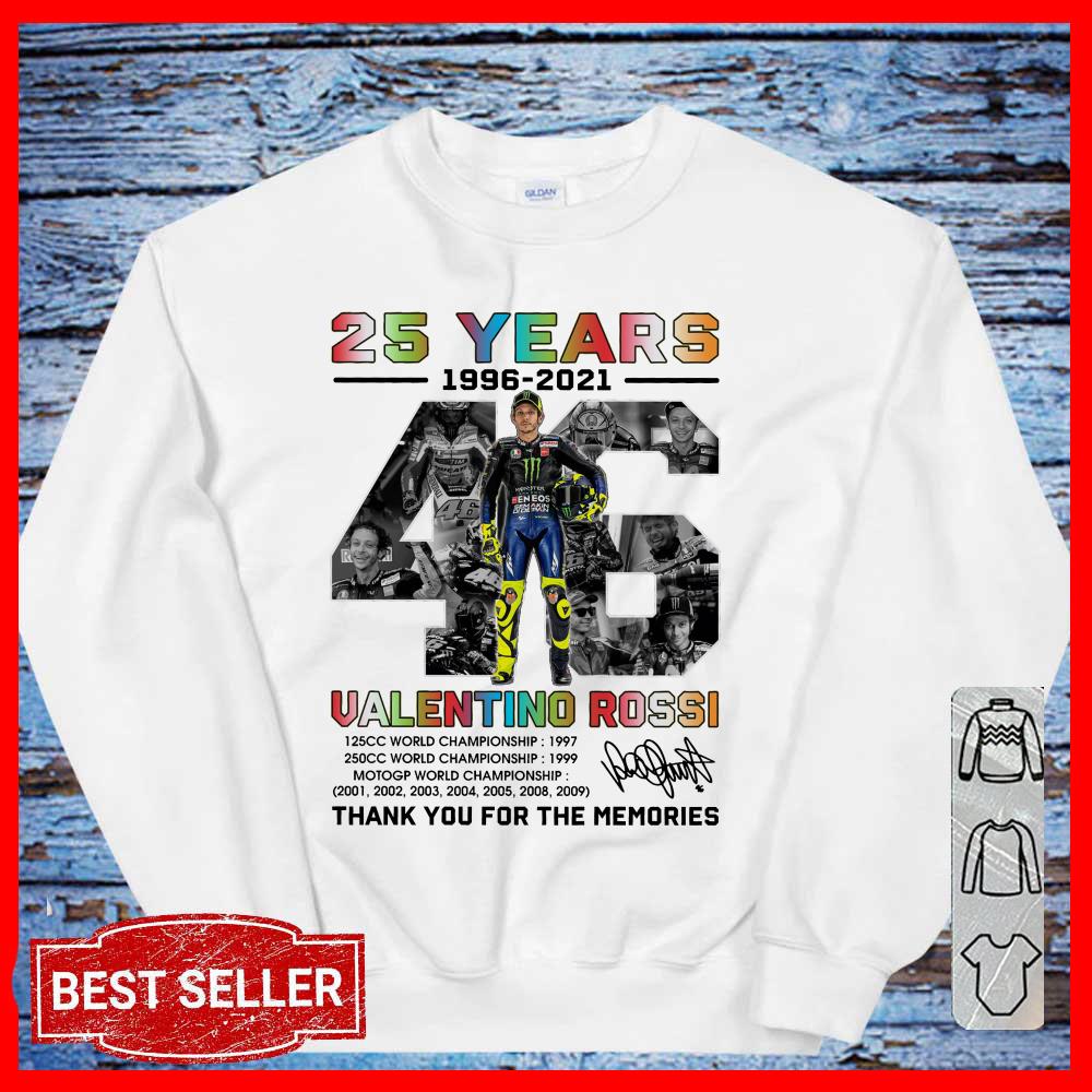Valentino Rossi 25 Years 1996 2021VR46 Thank you for the memories long sleeve