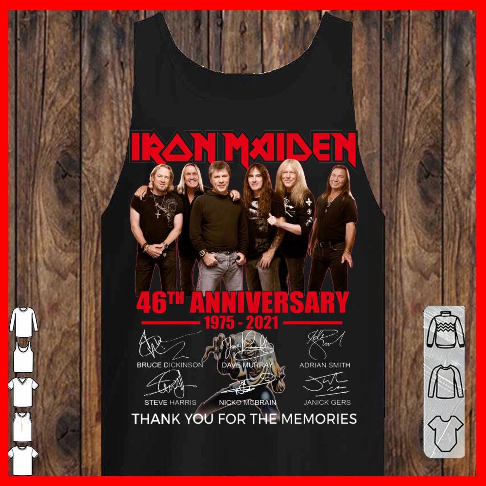Iron Maiden Signature Shirt, Iron Maiden team 46th Anniversary 1975 2021 Signature Shirt