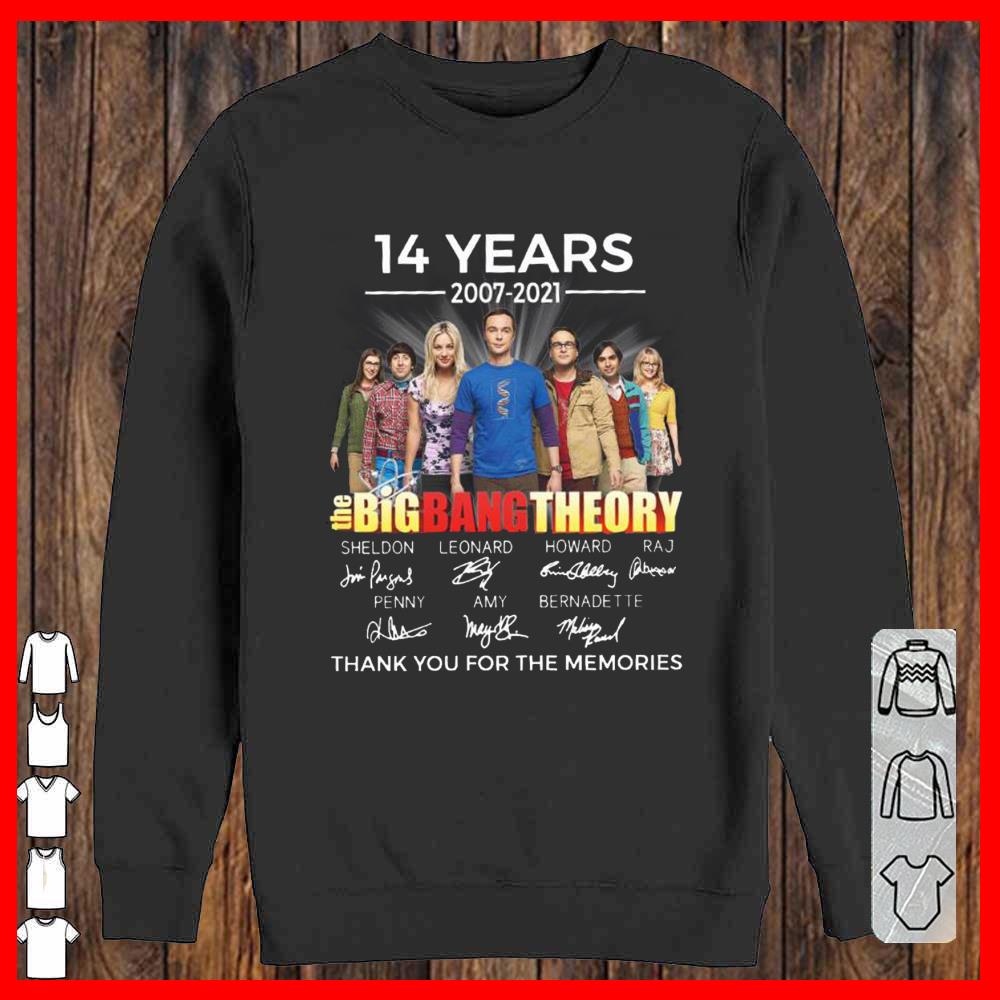 The Big Bang Theory 14 Years 2007 2021 thank you for the memories shirt
