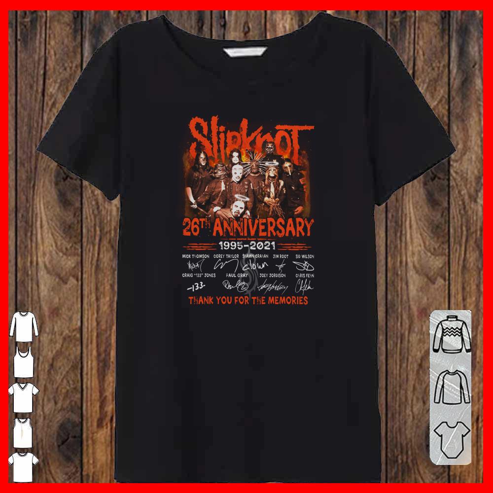Slipknot 26th Aniversary 1995 2021 thank you for memories Signature shirt