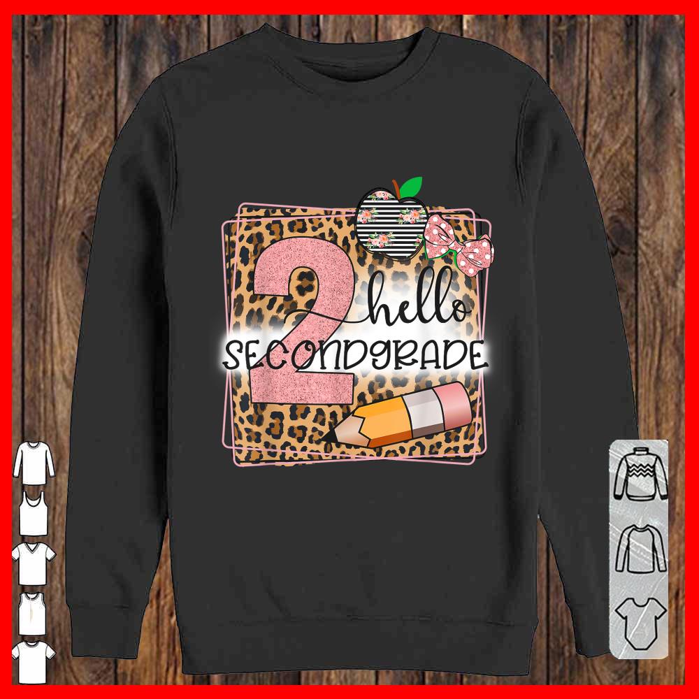 Hello Second Grade Leopard print 2nd Grade Back To School Shirt