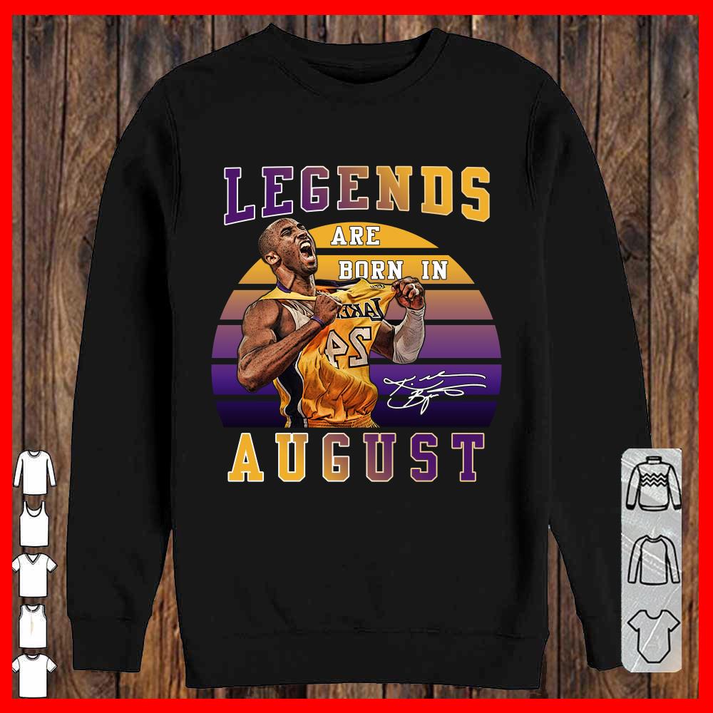 Laker Legends are Born In August shirt, Kobe Bryant Signature shirt