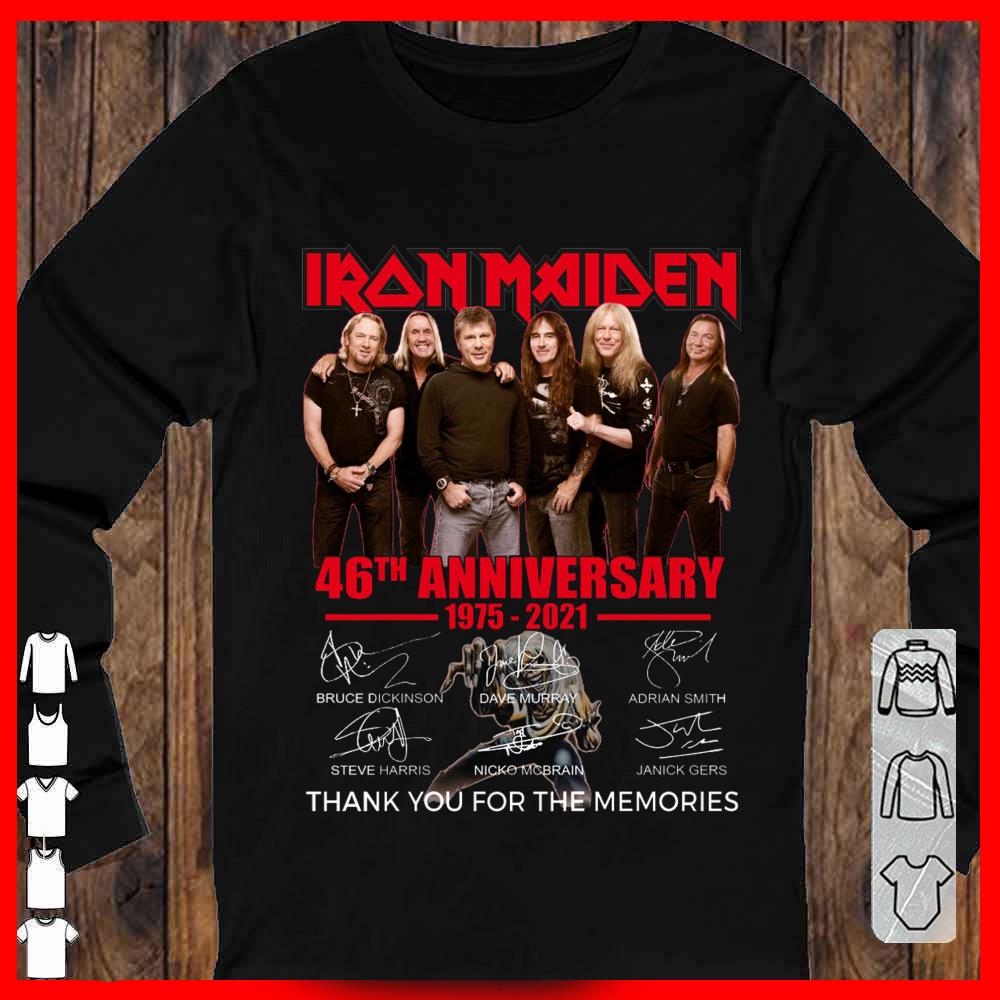 Iron Maiden Signature Shirt, Iron Maiden team 46th Anniversary 1975 2021 Signature Shirt