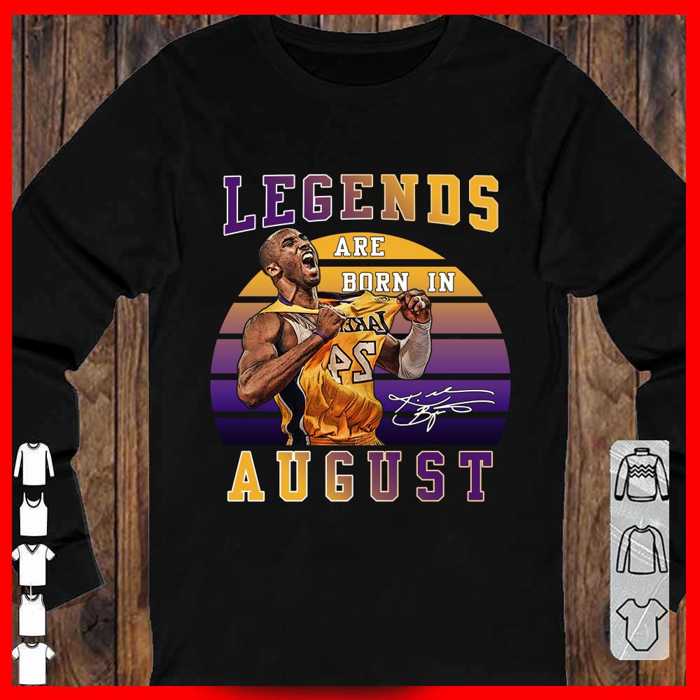 Laker Legends are Born In August shirt, Kobe Bryant Signature shirt