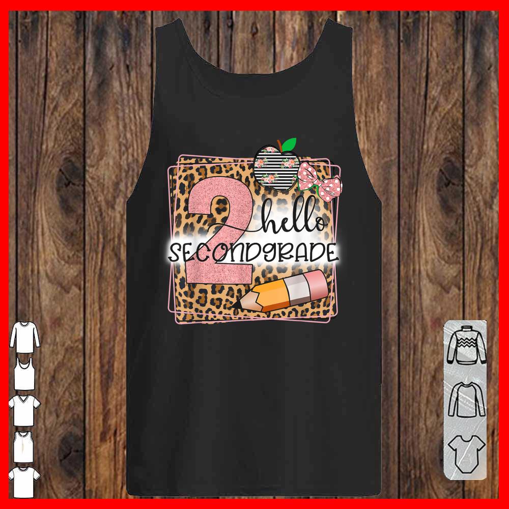 Hello Second Grade Leopard print 2nd Grade Back To School Shirt