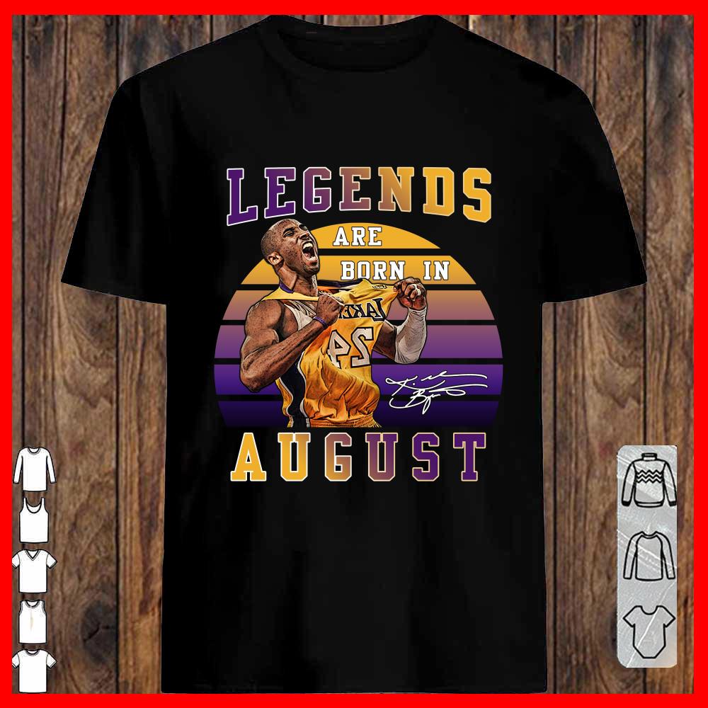 Laker Legends are Born In August shirt, Kobe Bryant Signature shirt