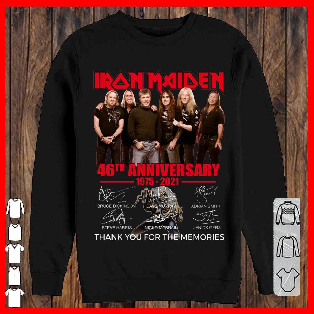 Iron Maiden Signature Shirt, Iron Maiden team 46th Anniversary 1975 2021 Signature Shirt