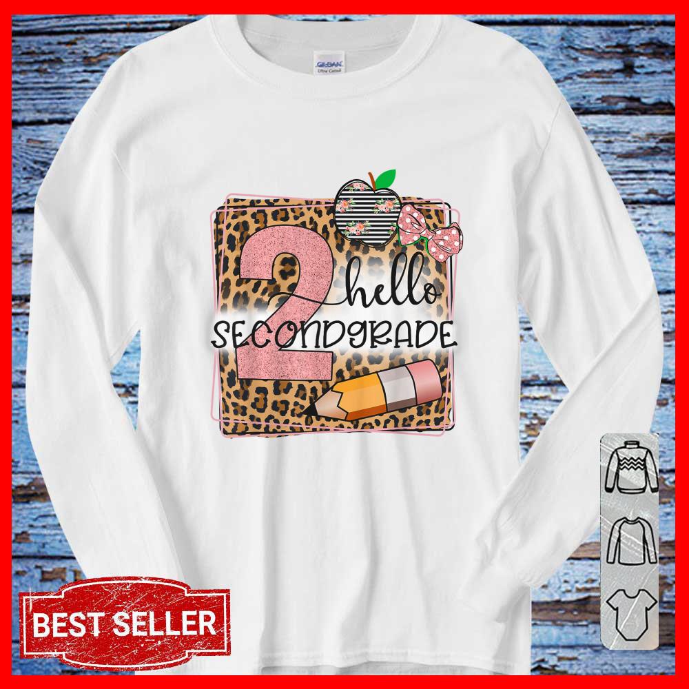 Hello Second Grade Leopard print 2nd Grade Back To School Shirt