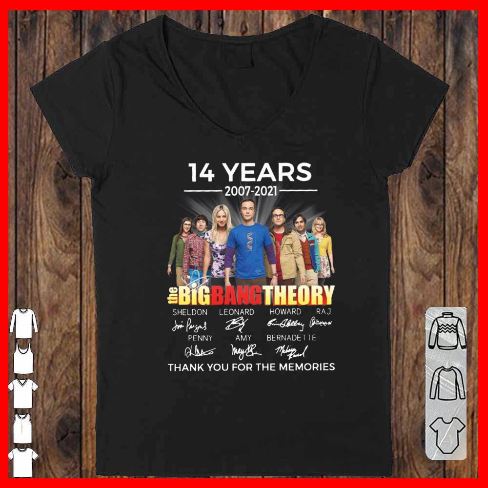 The Big Bang Theory 14 Years 2007 2021 thank you for the memories shirt